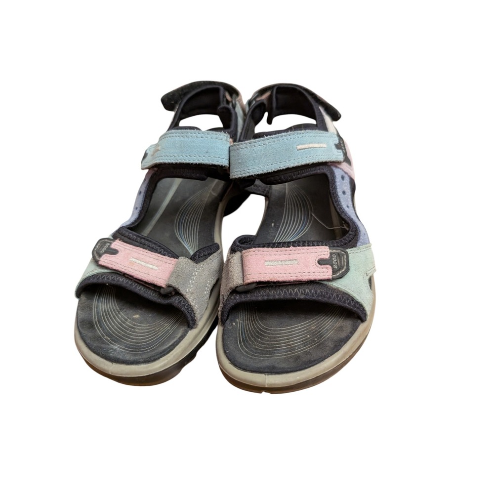 ECCO Yucatan Womens Sandals Multi Color Pastel Suede Hiking Walking Strappy 40 - Picture 8 of 9